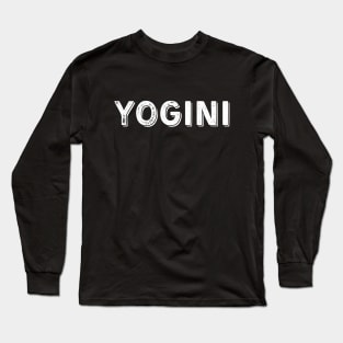 Yogini Large White Text Long Sleeve T-Shirt